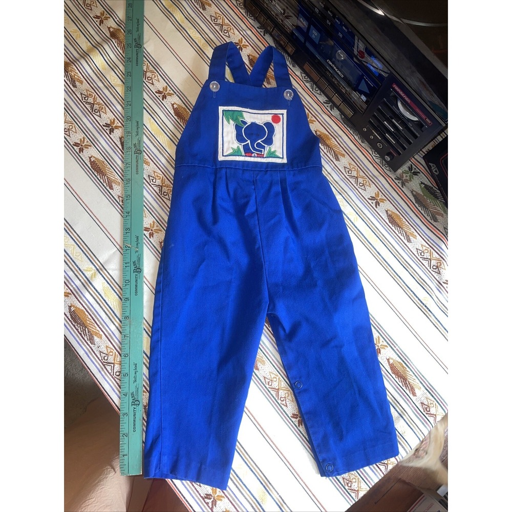 Size‎ 18 Month Overalls Elephant Blue Vintage